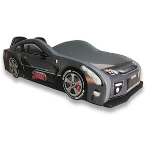 Cama Carro Extreme Gtr Com Banco Esportivo - Cor Cinza Tamanho:solteiro
