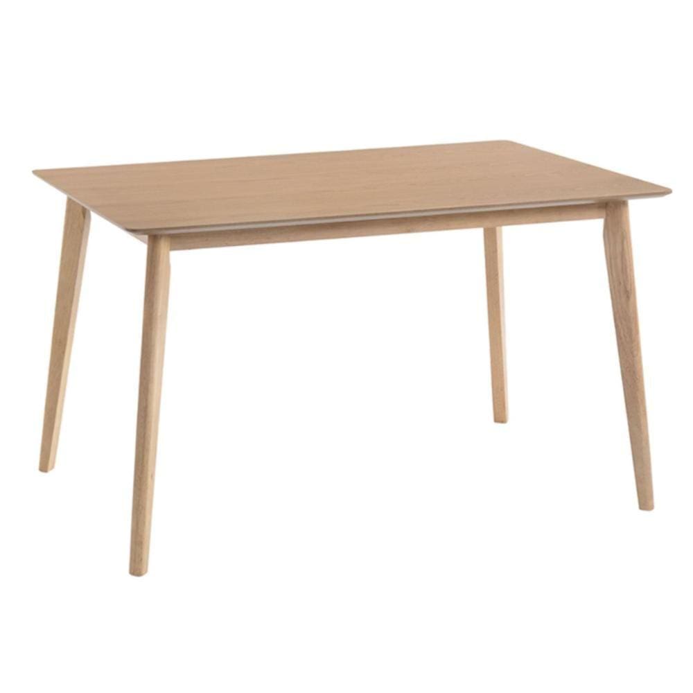 Mesa De Jantar Finlândia Rivattis Retangular 120 Cm Tampo Em Mdf Natural Base Madeira Seringueira