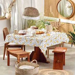 Toalha de Mesa Retangular Teka Basic 1,40m x 2,50m Bananas