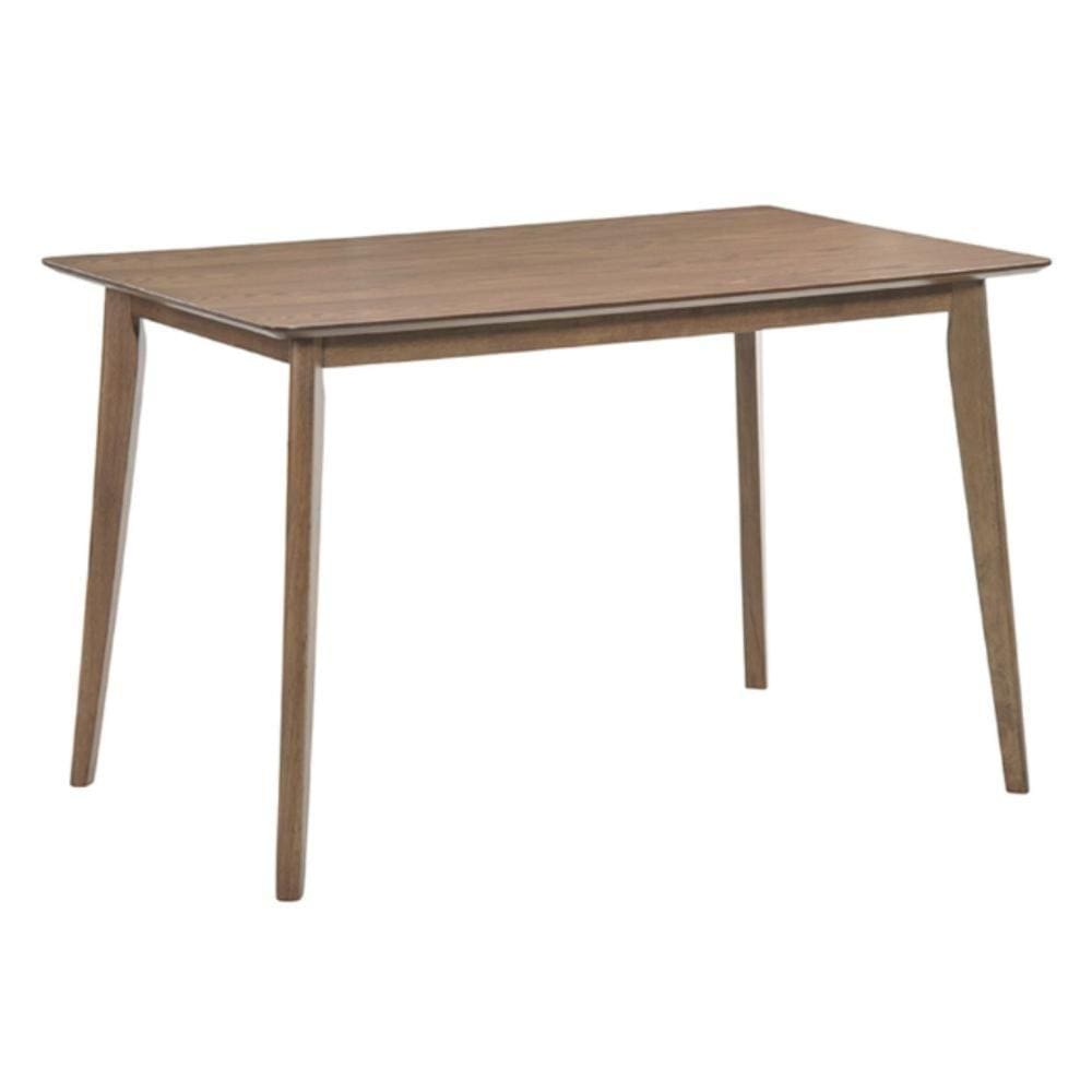 Mesa De Jantar Finlândia Rivattis Retangular 120 Cm Tampo Em Mdf Nogueira Base Madeira Seringueira