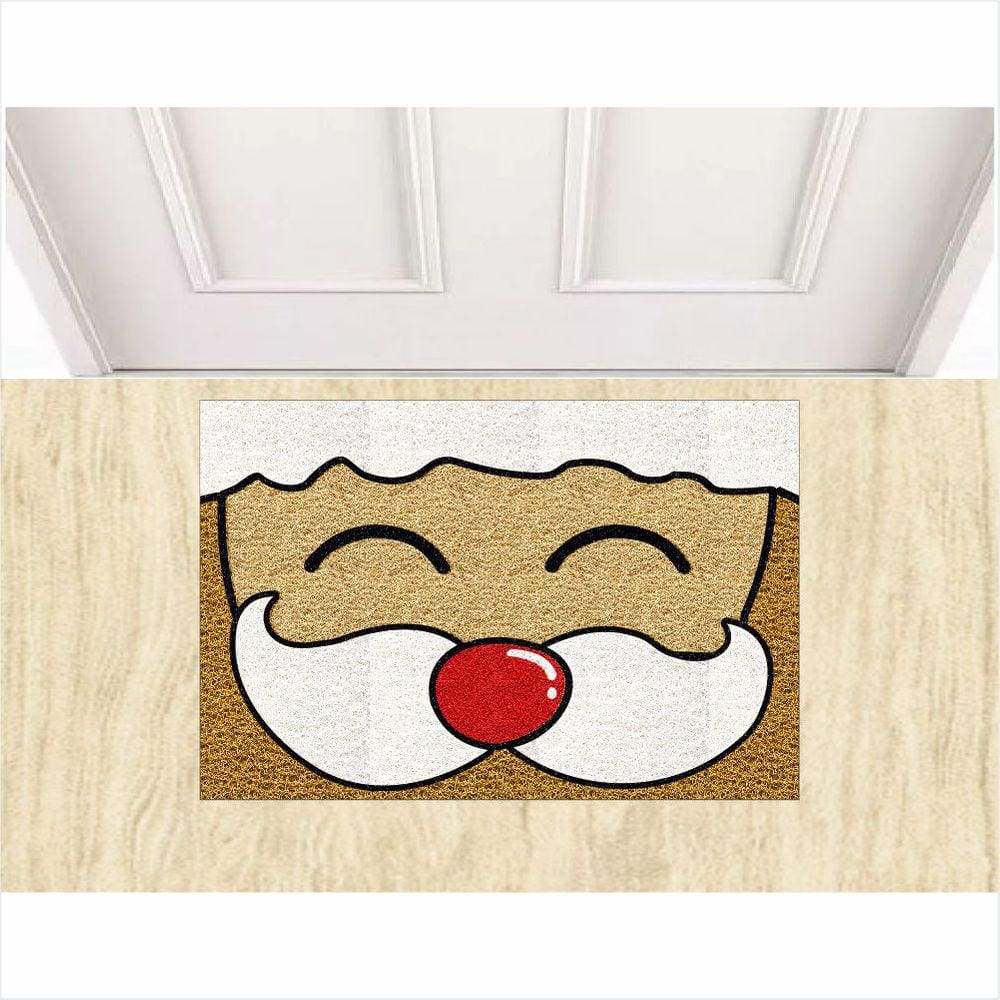 Tapete Capacho Rosto Do Papai Noel Para Decoreção De Natal