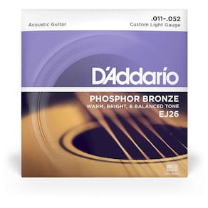 Encordoamento Para Violão D Addario Ej26 Bronze Fosforoso .011