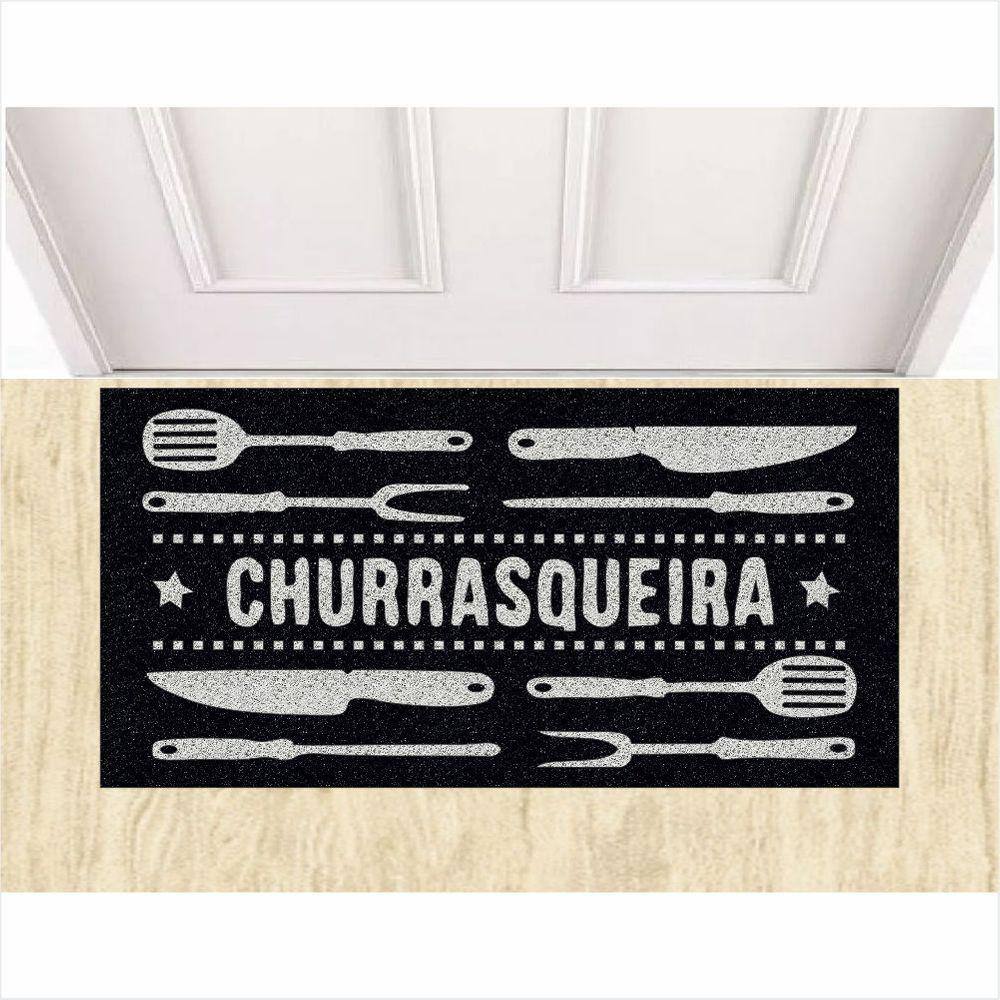 Tapete Capacho Churrasqueira 80X40 Cm Para Decoração