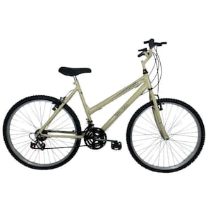 Bicicleta Passeio 18 Marchas Aro 26 Feminina Bege