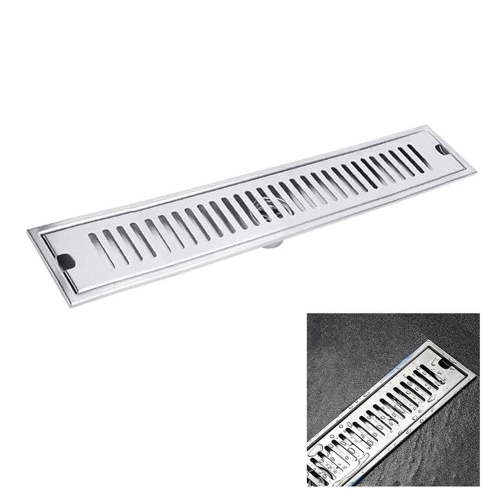 Ralo Linear Inox 50cm Banheiro Area Externa Anti Odor Anti Inseto Seguro Resistente Lavabo Quintal