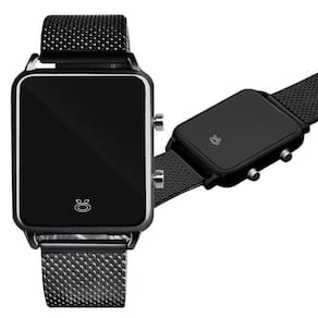relogio feminino digital aço inox led casual social ajustavel casual maria moda