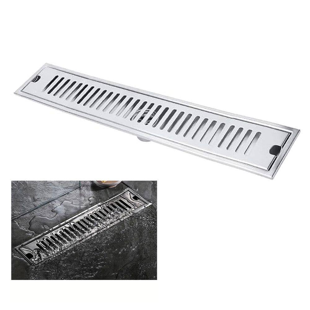 Ralo Linear Inox 60cm Banheiro Area Externa Anti Odor Anti Inseto Resistente Seguro