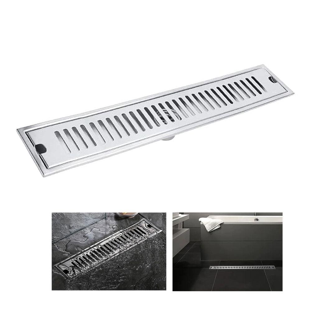 Ralo Linear Inox 50cm Anti Odor Anti Inseto Banheiro Area Externa Seguro Resistente