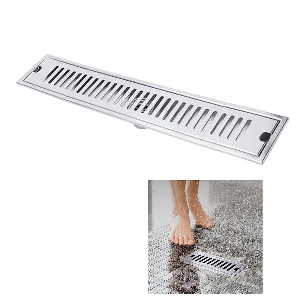 Ralo Linear 50cm Inox Anti Odor Anti Inseto Banheiro Area Externa Lavabo Quintal Resistente
