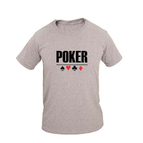 Camiseta Masculina Casual Algodão Manga Curta Estampa Poker