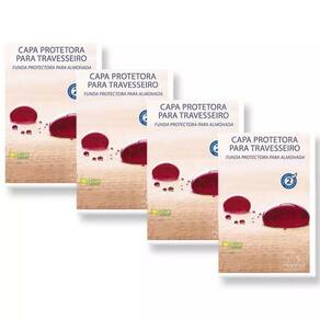Kit 04 Capas Protetora Travesseiro Impermeável Plooma Zíper