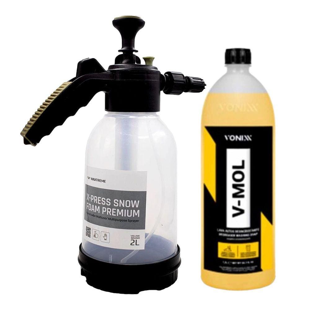 X-Press Snow Foam 2 Litros Waxtreme + Lava Autos V-Mol 1,5L Vonixx