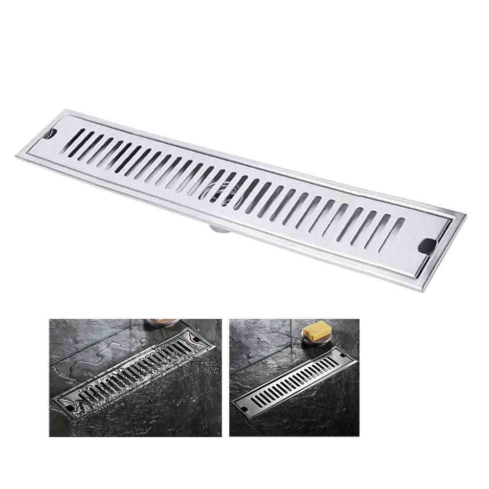 Ralo Linear 60cm Inox Banheiro Area Externa Anti Odor Anti Inseto Lavabo Quintal Jardim Resistente