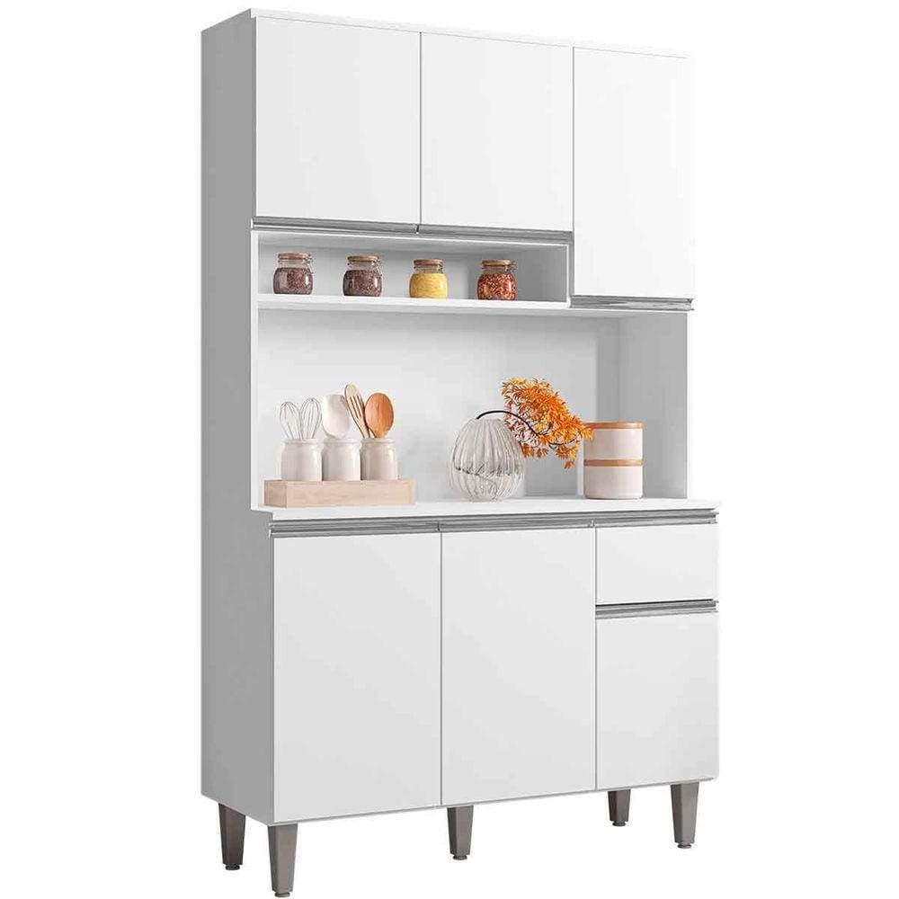 Kit De Cozinha Magda 6 Portas E 1 Gaveta Branco