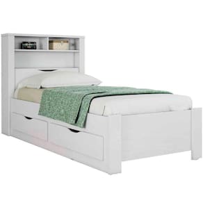 Cama Solteiro Infinity Com Baú E 2 Gavetas - Casa Chick Branco