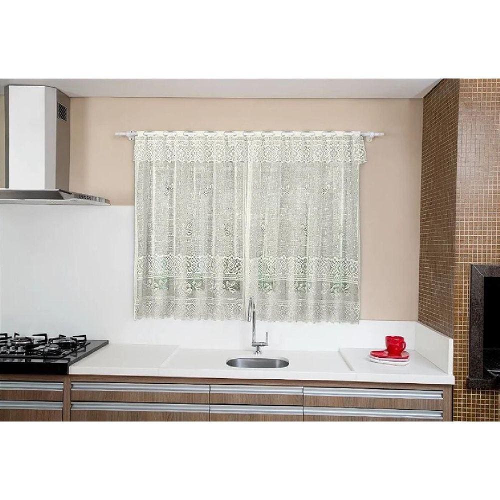 Cortina Cozinha Valência Lisa 280Cmx120Cmx20Cm