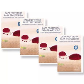 Kit 04 Capas Protetora Travesseiro Impermeável Plooma Zíper