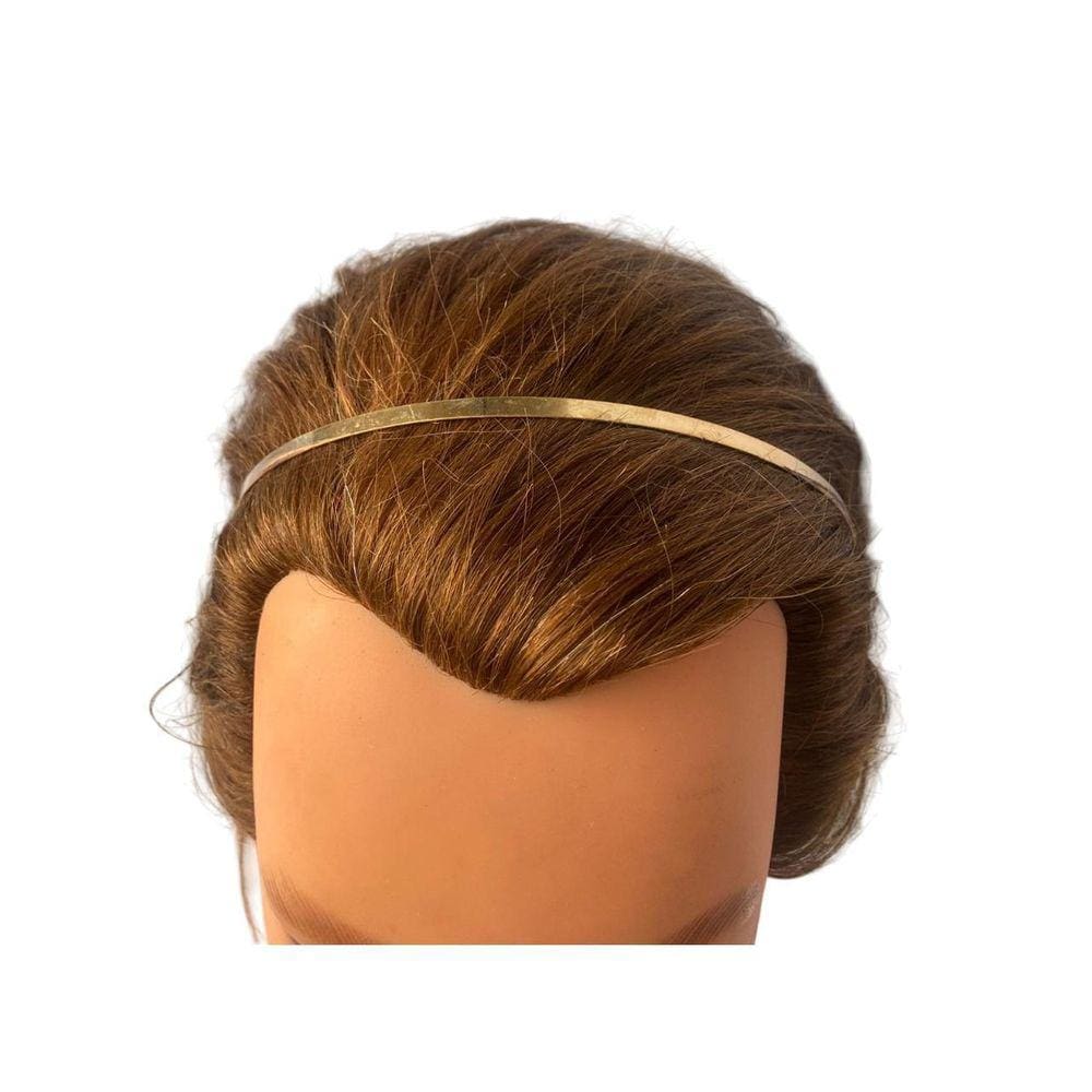 Acessório De Cabelo Tiara Arco Metal Dourado Liso 14Cm