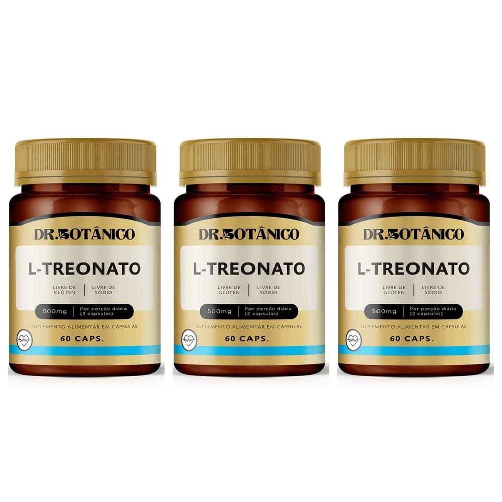 Kit 3 Un - L Treonato 500Mg 60 Capsulas Dr Botanico