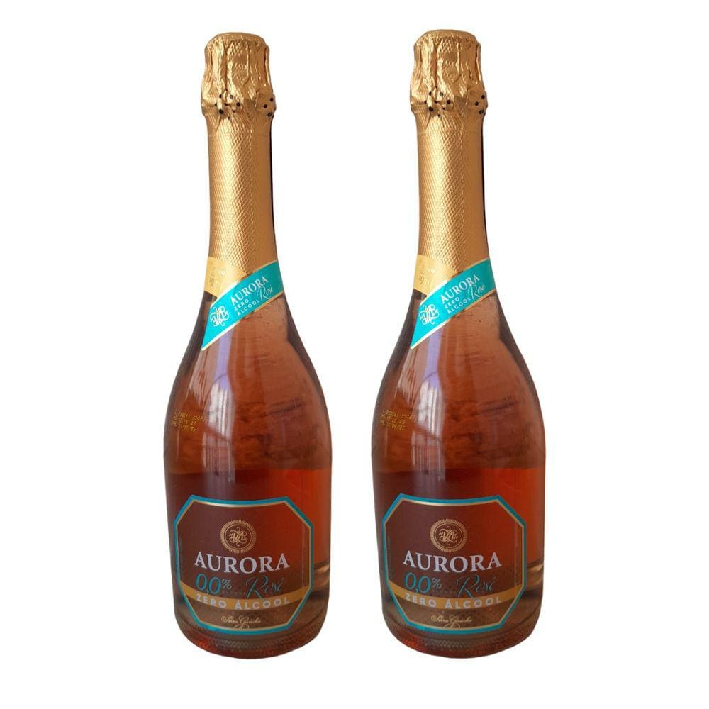 Kit Espumante Aurora Rosé Zero Álcool 750ml 2 unidades