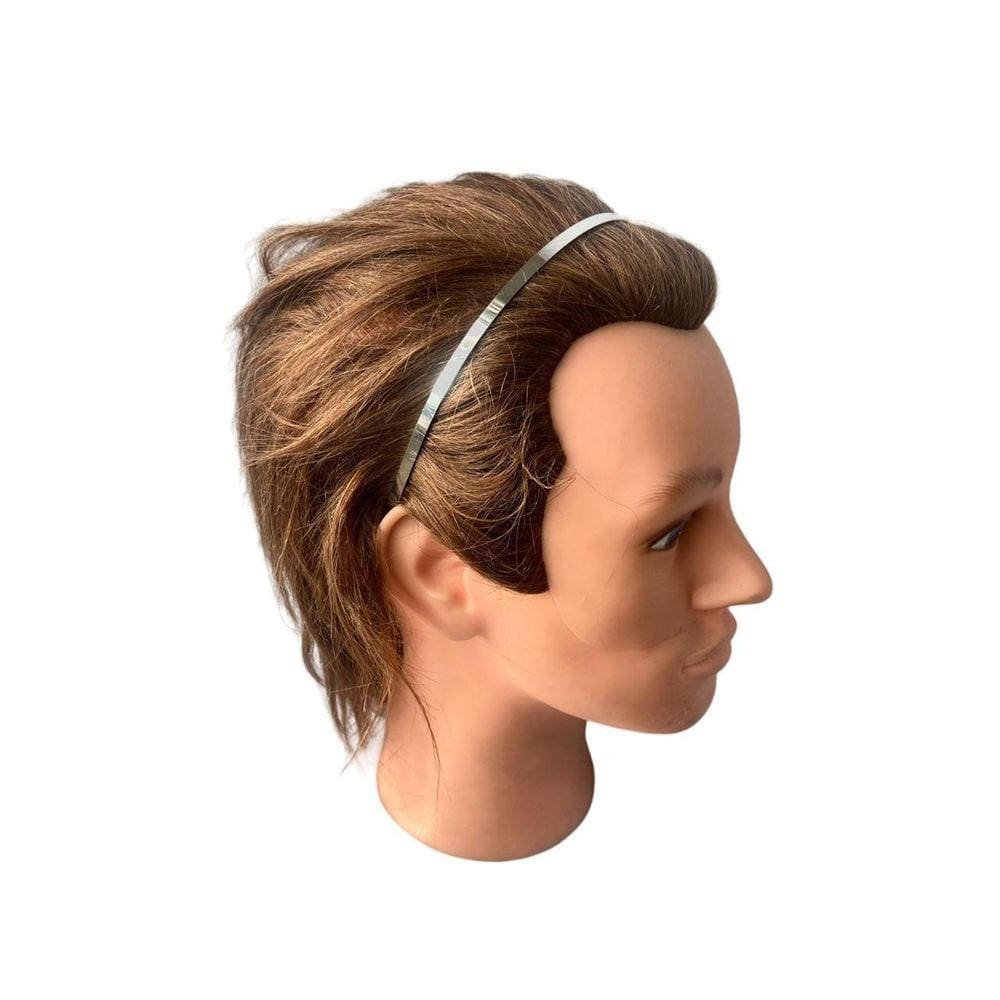 Tiara Arco Metal Acessório De Cabelo Prata Liso 14Cm