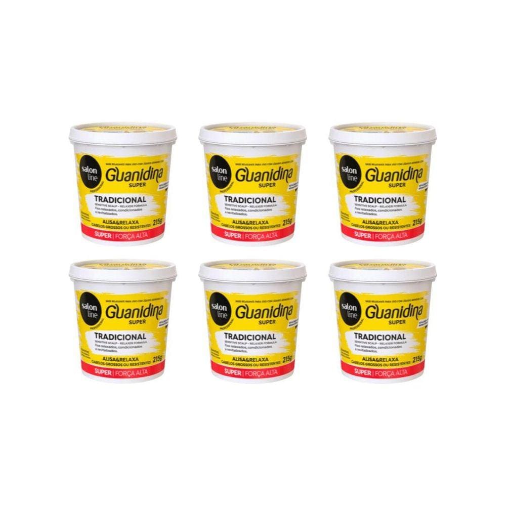 Relaxante Salon Line Guanidina Super Amarelo 215G-Kit C/6Un