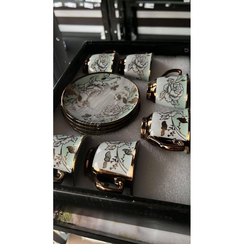 O Kit Xícara De Café Com 12 Peças Em Cerâmica Porcelana,