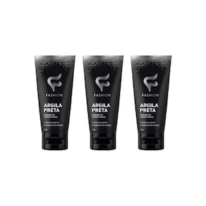 Mascara Facial Fashion Argila Preta Remove Cravos 30G - 3Un