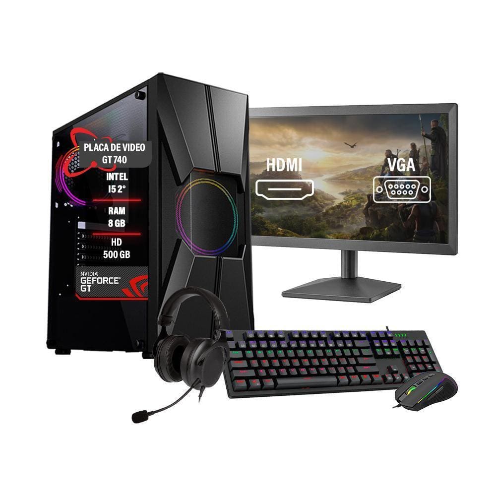 Pc Gamer Completo I5 2 Gt 740 Memória Ram 8Gb Hd 500Gb