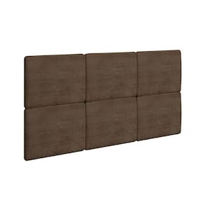 Cabeceira Cama Box Estofada Veludo Marrom Casal/Queen Lucca (6 Unidades) Veludo Marrom - Rufato