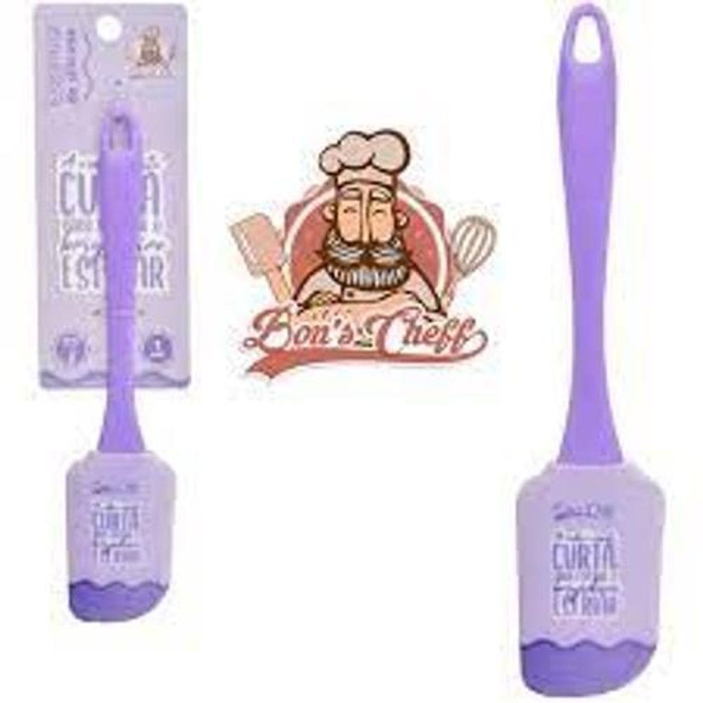 Espátula De Silicone Roxo Com Cabo Acrílico 24X5Cm