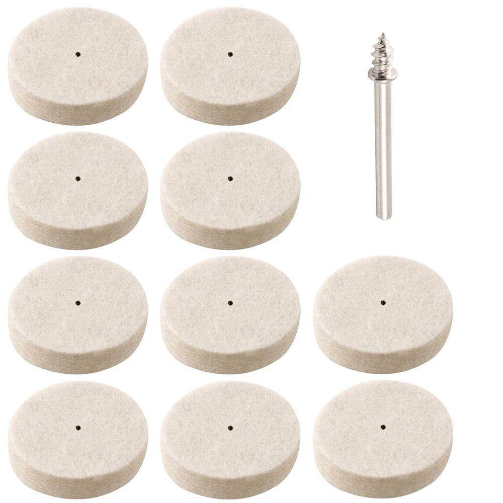 Kit 10 Discos De Feltro 25Mm Haste 3Mm Polir Micro Retíficas