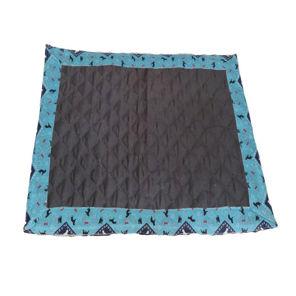 Tapete Higiênico Impermeavel Médio Preto Turquesa