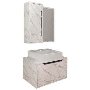 Conjunto 3 Peças Para Banheiro BN3630X46X48 Marmore Branco Tecno Mobili