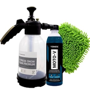 Pulverizador X-Press Snow Foam 2 Litros Waxtreme + Moto-V 500 ml Vonixx + Luva de Microfibra 24x25cm Autoamerica
