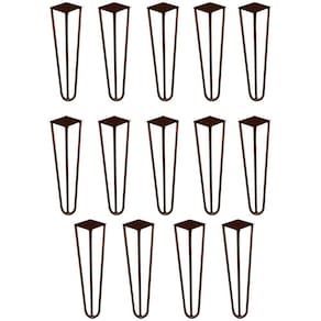 Kit 14 Pés De Metal 30 Cm Mesa De Canto Rack E Puffs Bronze