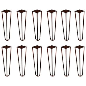 Kit 12 Pés De Metal 30 Cm Mesa De Canto Rack E Puffs Bronze