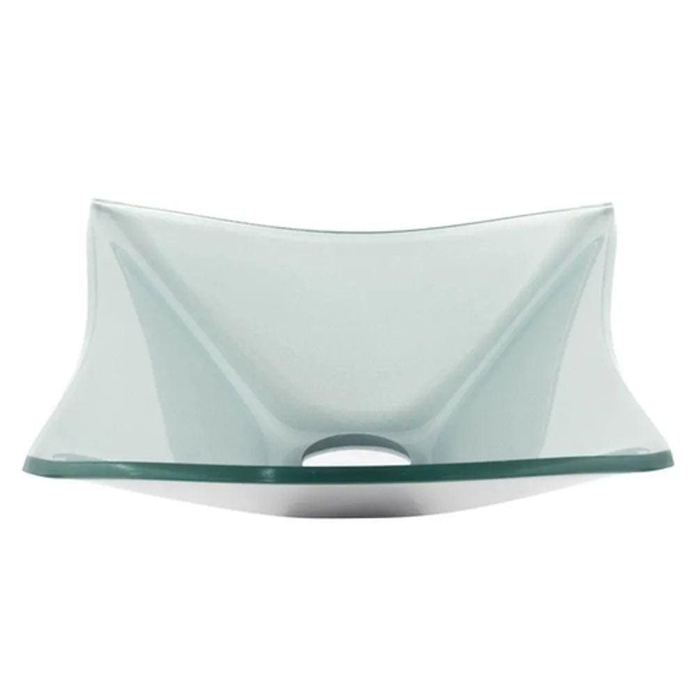 Cuba de Vidro Quadrada 31cm Prata