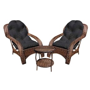 Conjunto De 2 Poltronas + Mesa De Centro Preto