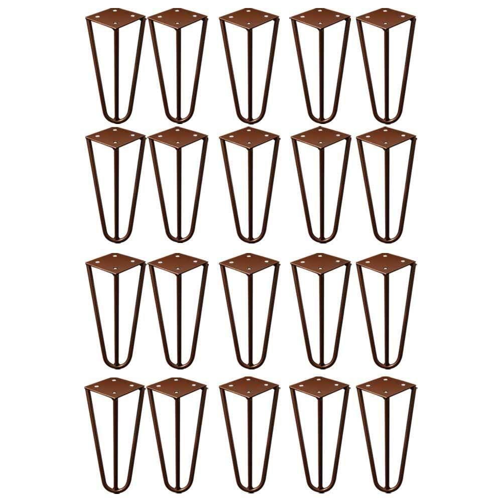 Kit 20 Pés De Metal 15 Cm Mesas De Centro Puffs Bronze
