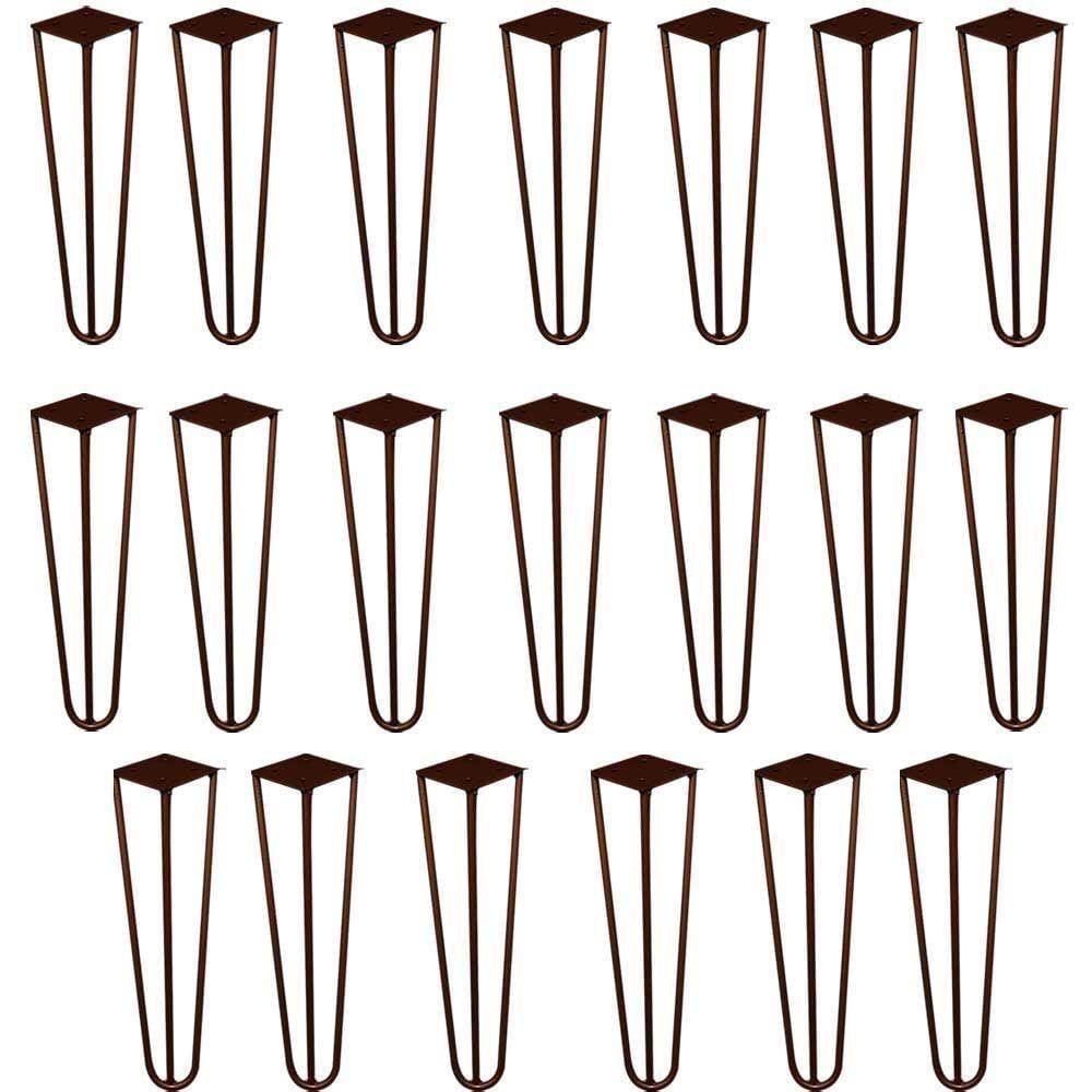 Kit 20 Pés De Metal 25 Cm Rack E Puffs Bronze