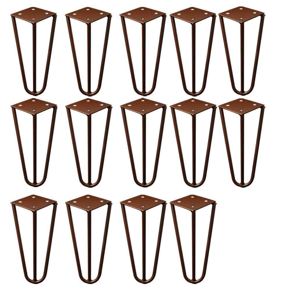 Kit 14 Pés De Metal 15 Cm Mesas De Centro Puffs Bronze