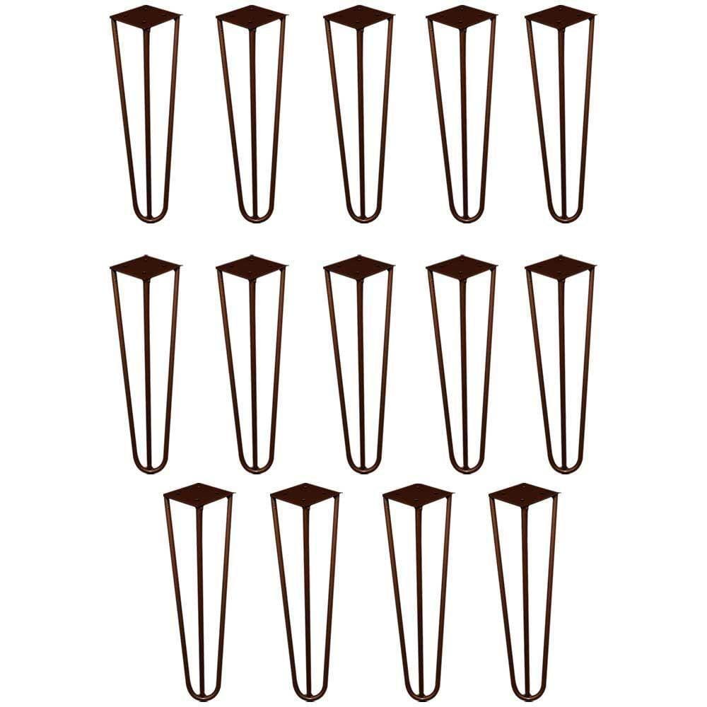 Kit 14 Pés De Metal 25 Cm Rack E Puffs Bronze