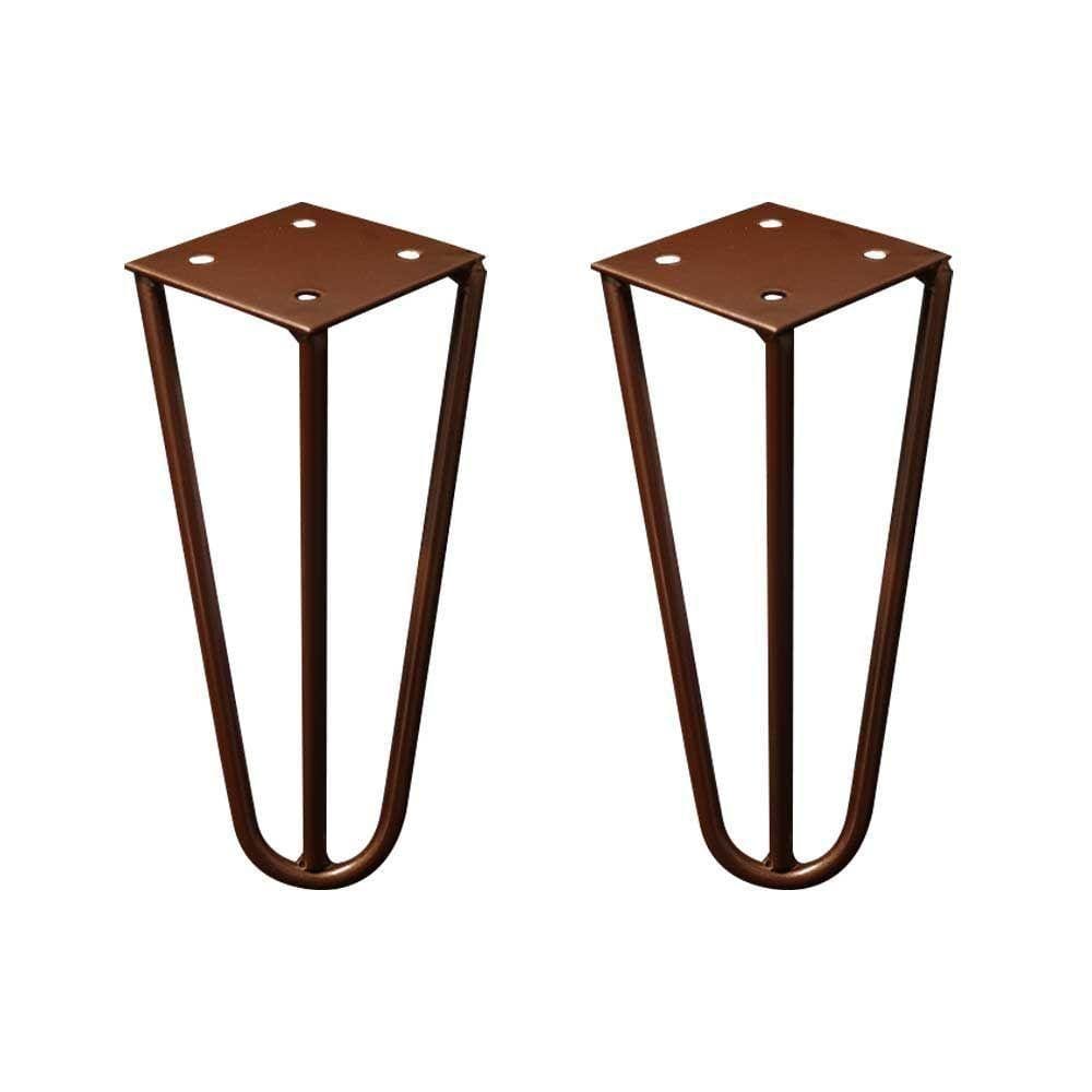 Kit 2 Pés De Metal 15 Cm Mesas De Centro Puffs Bronze