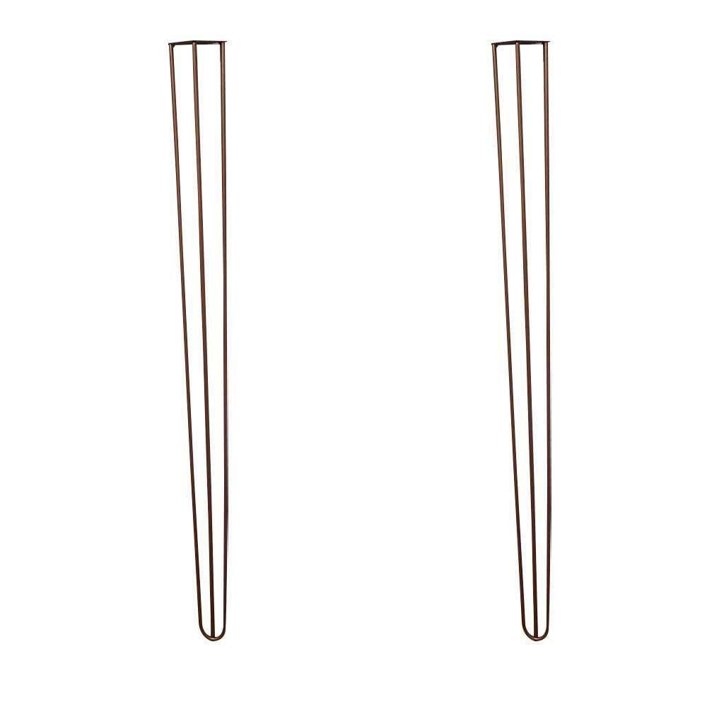 Kit 2 Pés De Metal 90 Cm Aparador E Mesa De Canto Bronze