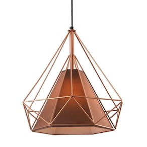 Pendente Startec Aramado Piramidal 38 Cm E27 Cobre + Café Bivolt
