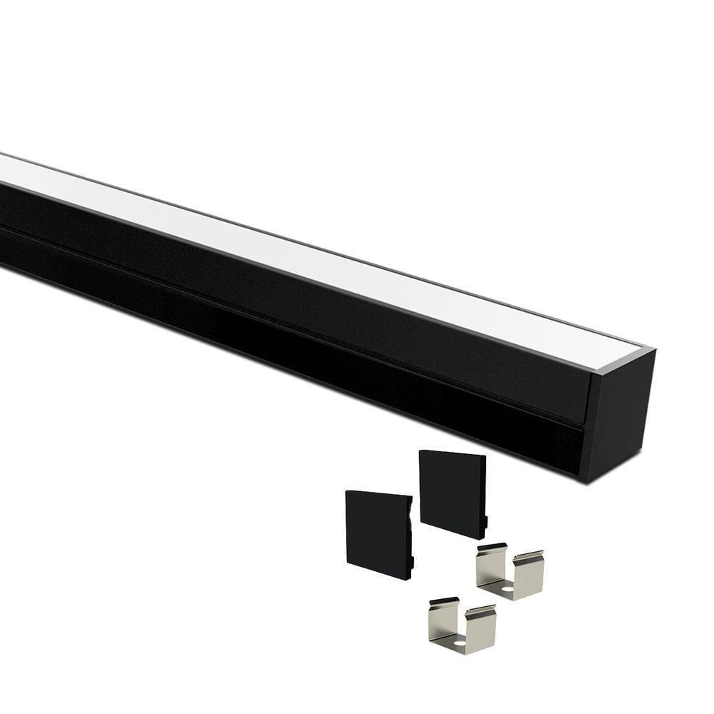 Perfil De Sobrepor Taschibra Para Fita De Led Apex 24 Com 1,5 Metros Preto