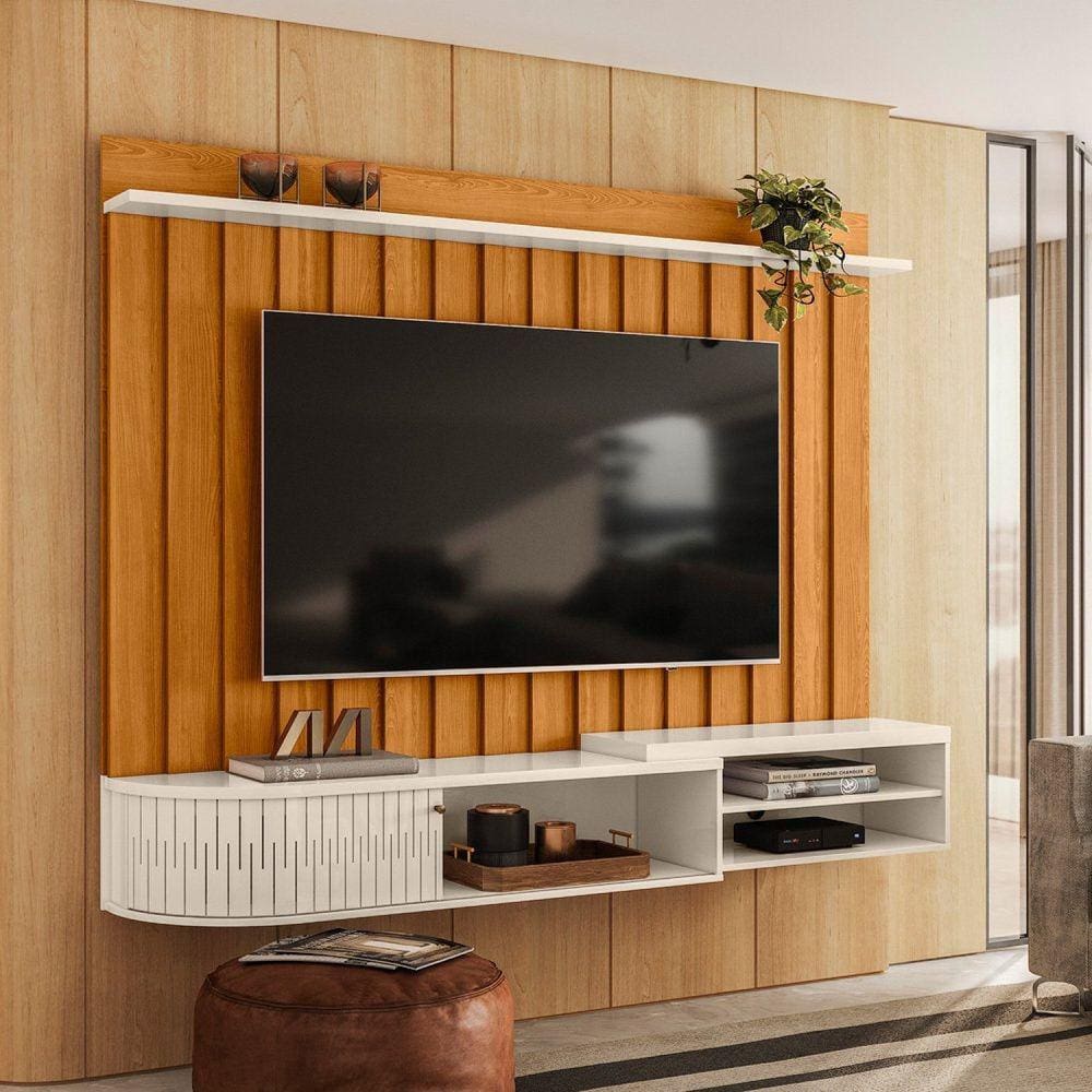 Rack com Painel Suspenso Imola Cinamomo/Off White