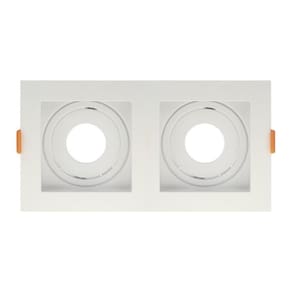 Spot De Embutir Quadrado Recuado Duplo Mr11 Direcionável Branco