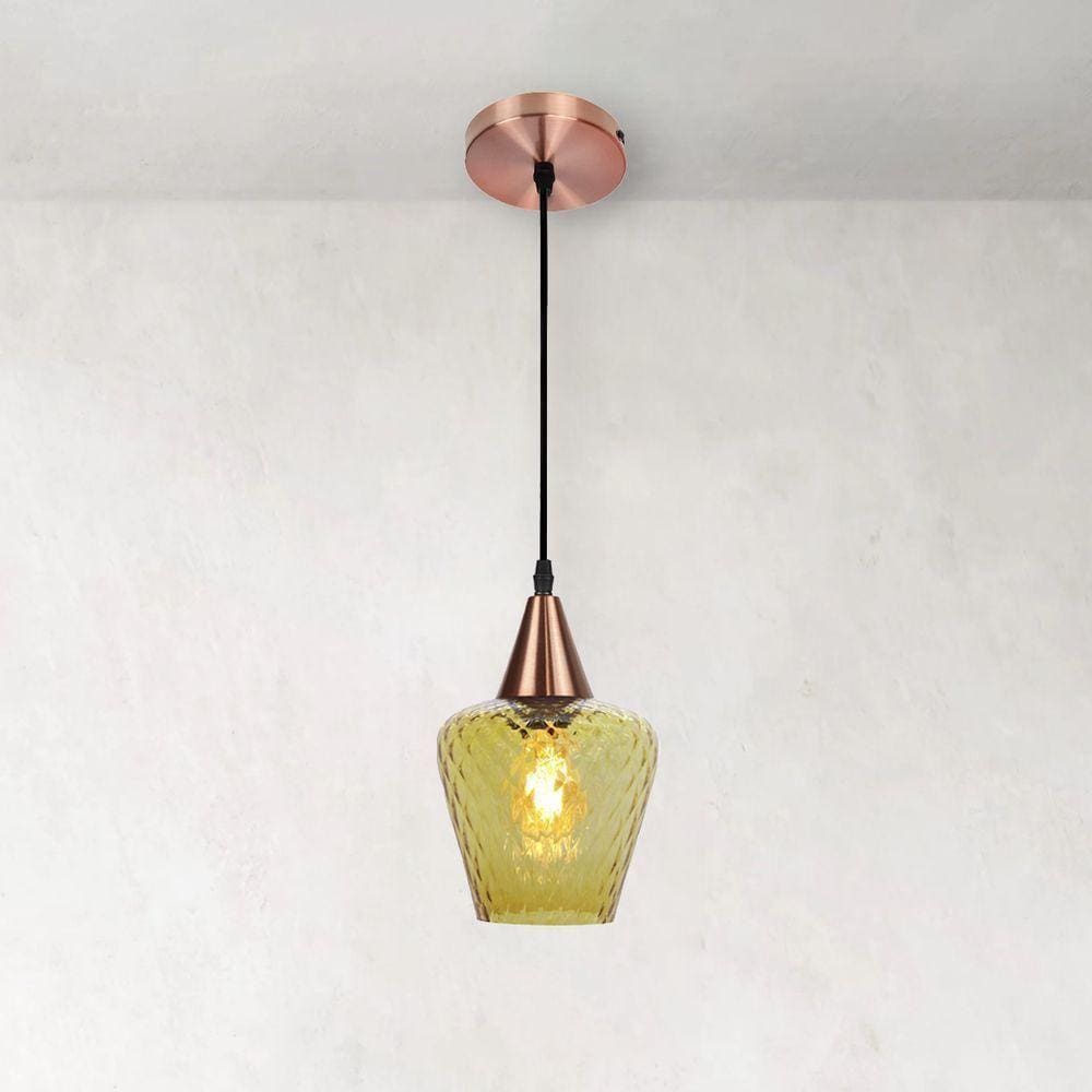 Lustre Pendente Taschibra Monalisa Boreal Conhaque E27 Bivolt Cobre